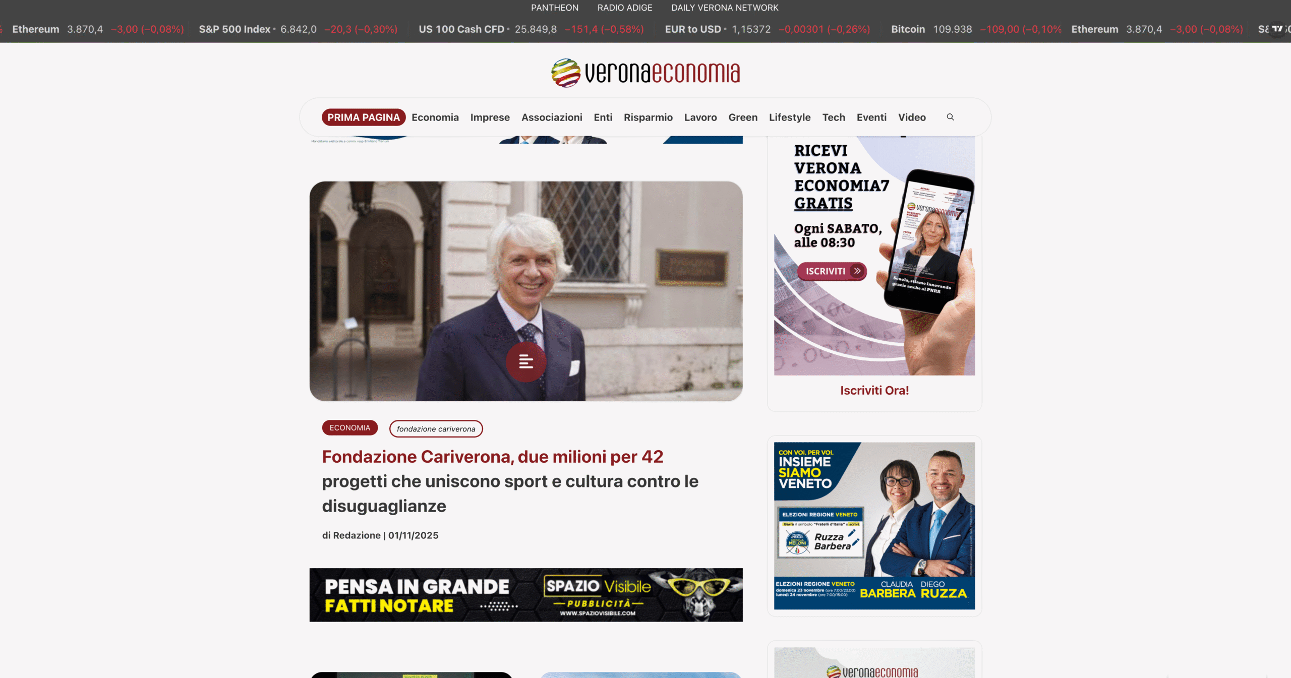 immagine del progetto realizzato per Verona Economia