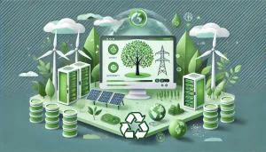 Tecnologia verde con energia rinnovabile e sostenibilità.