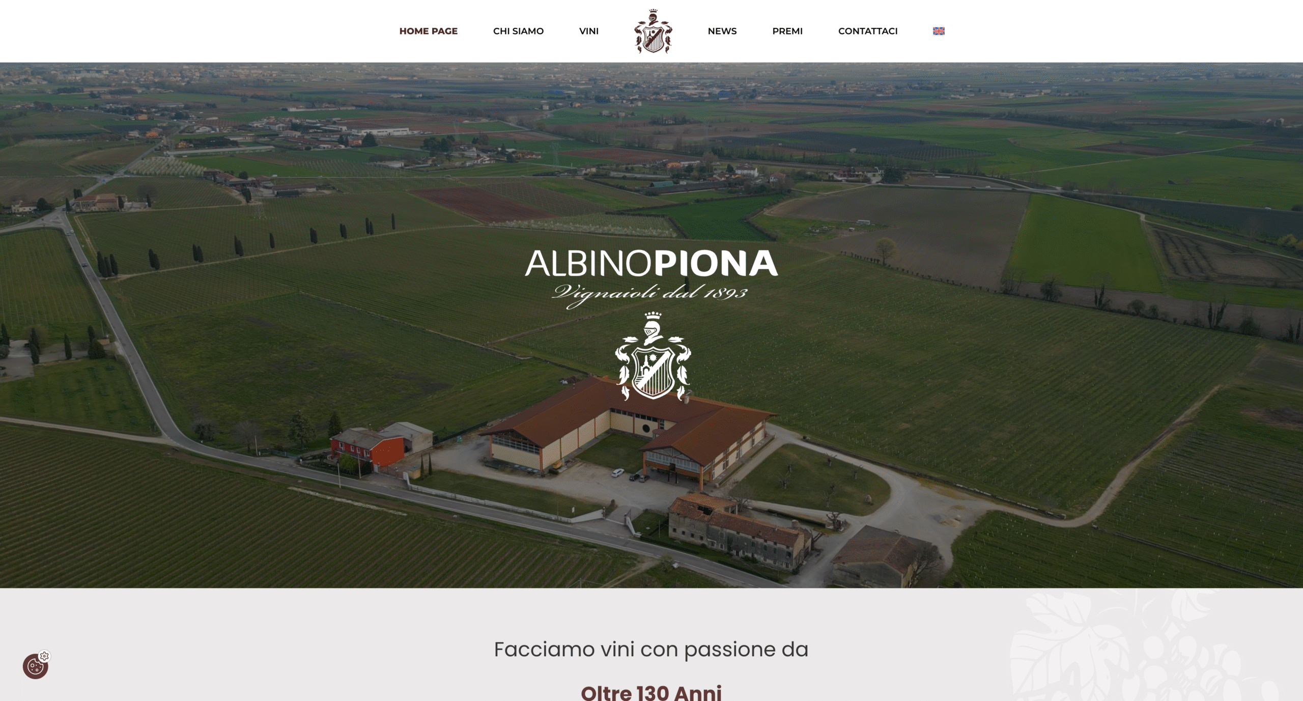 Home Page immagine del progetto realizzato per Albino Piona - Sito web vetrina multilingua