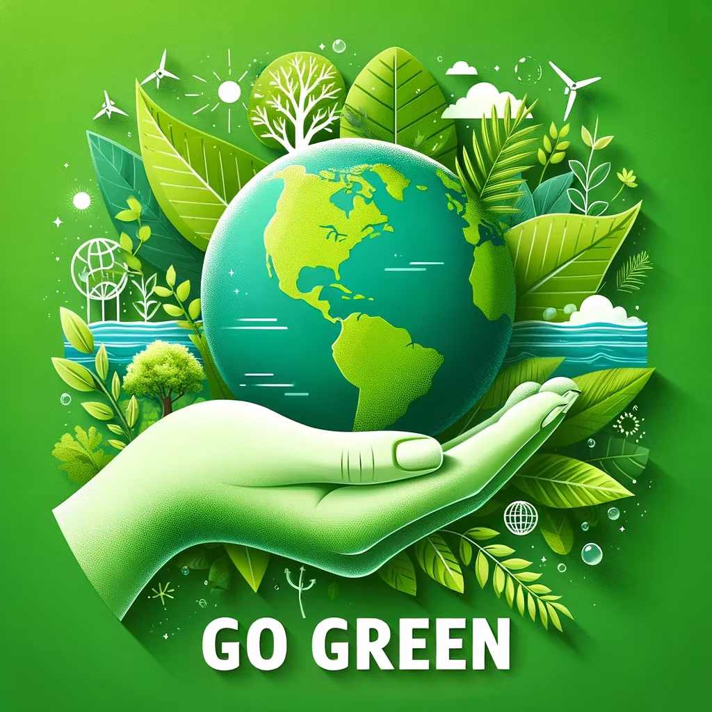 dall·e 2024 05 23 13.44.55 an image themed around go green showing a hand gently holding up the earth with the planet depicted in green tones to emphasize ecology. the backgr.webp