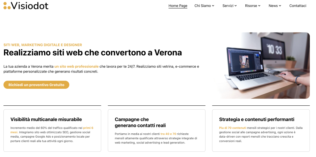 Il nuovo sito Visiodot è online: scopri i servizi che fanno crescere il tuo business screenshot 2025 11 11 alle 23.15.28